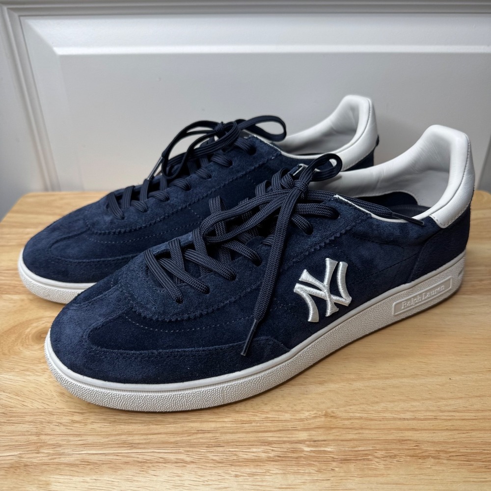 Polo Ralph Lauren Yankees Sneaker Suede Leather Mens Size US 10 MLB Rare